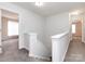 Upstairs hallway with doors to bedrooms and a staircase at 11813 Fox Glen Rd, Charlotte, NC 28269