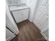 Small bathroom with granite countertop and white cabinets at 2623 Trumpet Ct, Fort Mill, SC 29715