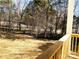 View of the wooded backyard featuring mature trees, seen from the back porch of the house at 148 Dabbling Duck Cir, Mooresville, NC 28117