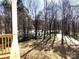 View of the wooded backyard featuring mature trees, seen from the back porch of the house at 148 Dabbling Duck Cir, Mooresville, NC 28117