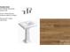 Modern powder bath featuring a Sterling Sacramento pedestal sink with a polished chrome Moen Dartmoor collection faucet at 148 Dabbling Duck Cir, Mooresville, NC 28117
