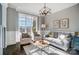 Bright living room featuring large windows, stylish seating, hardwood floors, and contemporary decor at 2315 Smith Harbour Dr, Denver, NC 28037