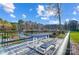 Community picnic area with blue table and bench seating overlooking the lake at 2315 Smith Harbour Dr, Denver, NC 28037