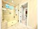 Spa-like bathroom with a large shower, built-in seat, and modern fixtures at 2971 Alveston Nw Dr # 29, Concord, NC 28027