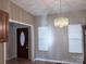 Dining room with hardwood floors and a chandelier at 5846 Hanna Ct, Charlotte, NC 28212