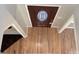 Hardwood staircase leading to the upper floor at 5846 Hanna Ct, Charlotte, NC 28212