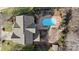 Aerial view showcasing a house, pool, and expansive backyard at 1811 Robbins Meadows Dr, Waxhaw, NC 28173