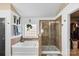 Relaxing bathroom with garden tub and separate shower at 1811 Robbins Meadows Dr, Waxhaw, NC 28173