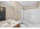 Clean bathroom with tub, toilet and vanity at 1811 Robbins Meadows Dr, Waxhaw, NC 28173