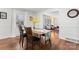 Bright dining room with hardwood floors and view of living room at 610 Crescent Cir, Kings Mountain, NC 28086