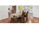 Dining room with hardwood floors and view into the kitchen at 610 Crescent Cir, Kings Mountain, NC 28086