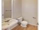 Simple bathroom with single sink and toilet at 7031 Walton Heath Ln, Charlotte, NC 28277