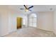 Bedroom with mirrored closet and arched window at 7031 Walton Heath Ln, Charlotte, NC 28277