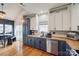 Bright kitchen with two-toned cabinets and stainless steel appliances at 1345 Shimmer Light Cir, Rock Hill, SC 29732