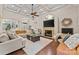 Large living area with a fireplace, high ceilings, and ample natural light at 1490 Kensington Park Ct, Hickory, NC 28602