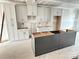 Unfinished kitchen featuring gray cabinets, undermount sink, open island frame, and white shaker style wall cabinets at 3614 S Tryon St # 18, Charlotte, NC 28217