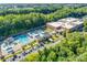 Aerial view of community pool, water park, and parking lot at 5734 Morris Hunt Dr, Fort Mill, SC 29708