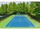 Well-maintained tennis court in a wooded area at 5734 Morris Hunt Dr, Fort Mill, SC 29708