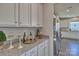 Kitchen area features granite countertops and white cabinets at 320 Coronado Ave, Matthews, NC 28104