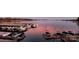 Aerial view of boat docks at sunset at 7831 Spinnaker Bay Dr # 314, Sherrills Ford, NC 28673