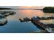 Dock with multiple boat slips at sunset at 7831 Spinnaker Bay Dr # 314, Sherrills Ford, NC 28673