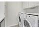 Convenient laundry room featuring modern washer and dryer with built in cabinets at 7831 Spinnaker Bay Dr # 314, Sherrills Ford, NC 28673