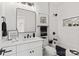 Modern bathroom with white subway tiles and black accents at 1215 Coppergate Dr, Salisbury, NC 28147