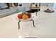 Close up view of quartz kitchen island with decorative food and dishes at 1215 Coppergate Dr, Salisbury, NC 28147