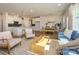 Open-concept living space showcasing modern furnishings, wood-look floors, and seamless flow to the kitchen at 165 Halite Ln, Waxhaw, NC 28173