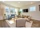 Bright living room filled with natural light and featuring modern furnishings and wood-look floors at 165 Halite Ln, Waxhaw, NC 28173