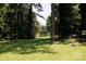 Expansive backyard featuring a lush lawn and scenic view of a tranquil pond framed by mature trees at 829 Rawlinson Rd, Rock Hill, SC 29732