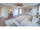 Main bedroom with hardwood floors and ceiling fan at 131 Nantz Ave, Mount Holly, NC 28120