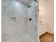 Bathroom with a walk-in shower and hexagon tile at 1330 Mulberry Ave, Charlotte, NC 28216