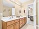 Bathroom with double sinks and a view of a bedroom at 135 Rumple Hill Dr, Statesville, NC 28677