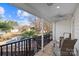 Balcony overlooking the pool and backyard at 8478 Rocky River Rd, Harrisburg, NC 28075