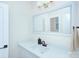 Simple bathroom with white vanity and large mirror at 1220 Lomax Ave, Charlotte, NC 28211