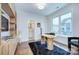 Modern home office with built-in shelving and desk at 1220 Lomax Ave, Charlotte, NC 28211