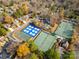 Aerial view of community tennis courts at 27 Quayside Ct, Clover, SC 29710