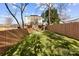 Landscaped backyard with wooden fence at 327 Coxe Ave, Charlotte, NC 28208