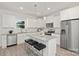 Modern kitchen with white cabinets, granite countertops, and stainless steel appliances at 4039 Northerly Island Ct, Gastonia, NC 28056