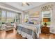 Spacious main bedroom with hardwood floors and bay window at 423 Granite Lake Ct, Denver, NC 28037