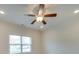 Bedroom with ceiling fan and window with blinds at 15334 S Birkdale Commons Pkwy, Huntersville, NC 28078