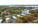 Aerial view of lakefront property with a marina and townhomes at 51 Old Post Rd, Lake Wylie, SC 29710