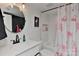 Modern bathroom with white subway tiles and flamingo decor at 51 Old Post Rd, Lake Wylie, SC 29710