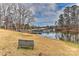 Peaceful lakefront view with boat slips and a tranquil setting at 51 Old Post Rd, Lake Wylie, SC 29710