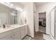 Double vanity bathroom with a walk-in shower at 5120 Kings Pinnacle Dr, Kings Mountain, NC 28086