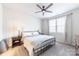 Bedroom with king-size bed and ceiling fan at 5120 Kings Pinnacle Dr, Kings Mountain, NC 28086