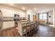 Modern kitchen with stainless steel appliances and granite countertops at 5120 Kings Pinnacle Dr, Kings Mountain, NC 28086