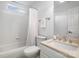 Simple bathroom with a bathtub, toilet and vanity at 6239 Oxwynn Ln, Charlotte, NC 28270