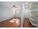 Bedroom with hardwood floors, ceiling fan and large closet at 101 Wynnchester Rd, Gastonia, NC 28056